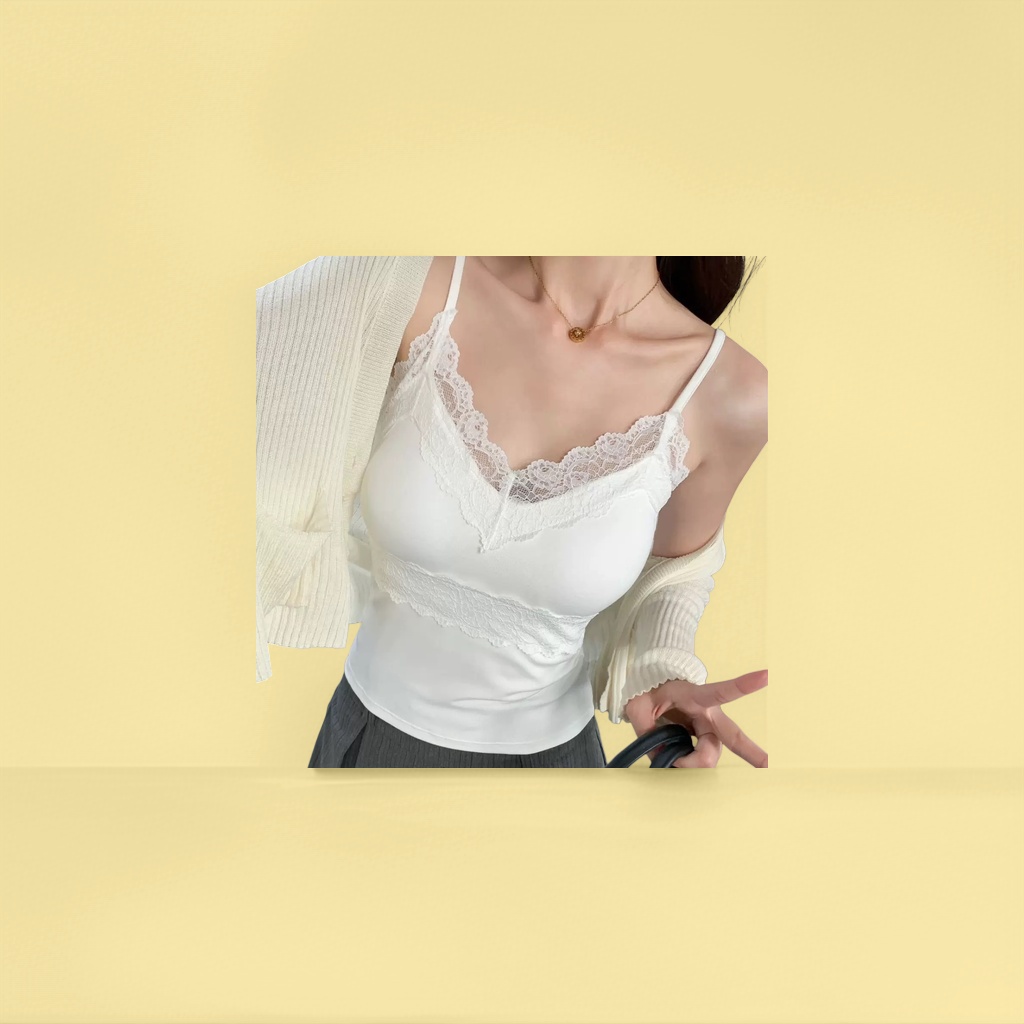 Топ-халтер белый кружевной оптом из Китая — фотография 3