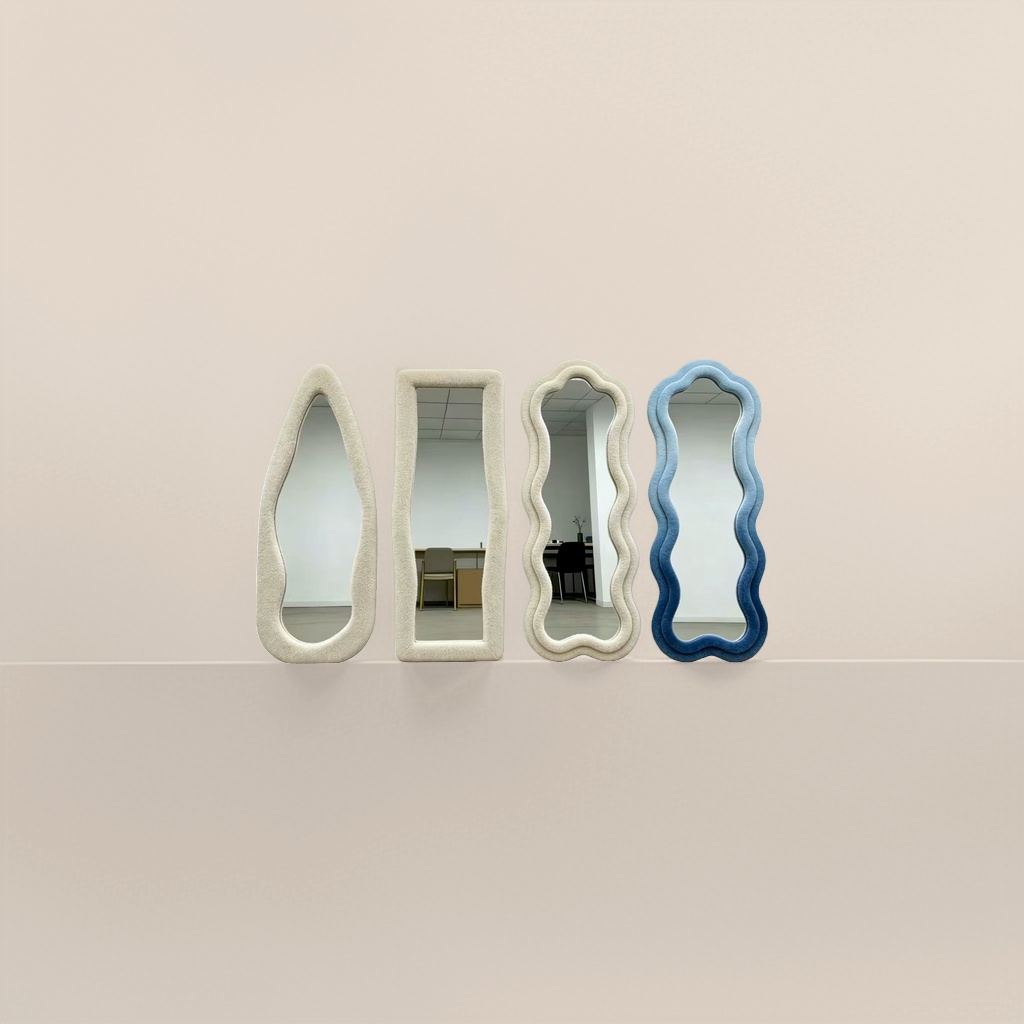 Зеркало круглое плюшевое для туалетного столика оптом из Китая — фотография 3