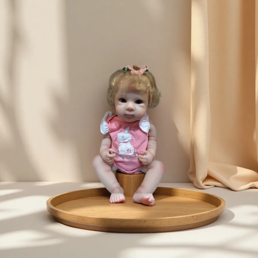 Кукла-пупс в комбинезоне с зайцем оптом из Китая — фотография 2