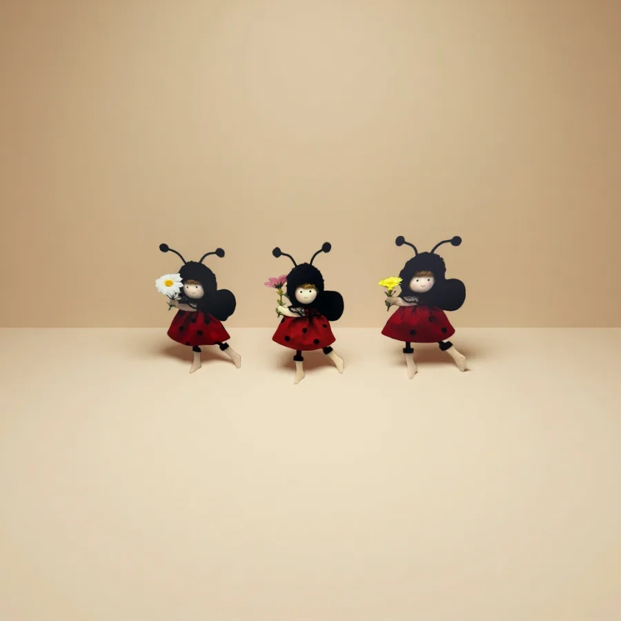 Мягкие игрушки «Божьи коровки с цветами» оптом из Китая — фотография 2