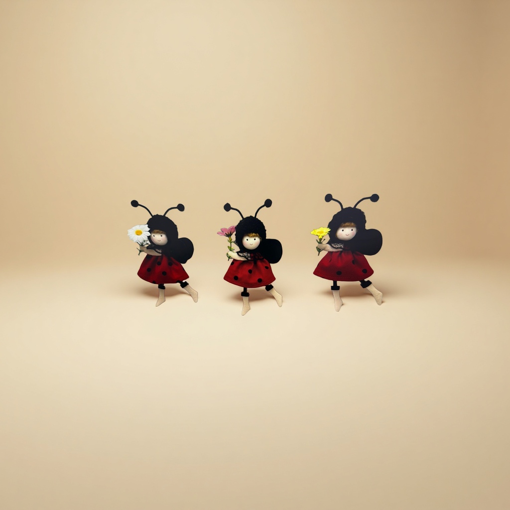 Мягкие игрушки «Божьи коровки с цветами» оптом из Китая — фотография 5