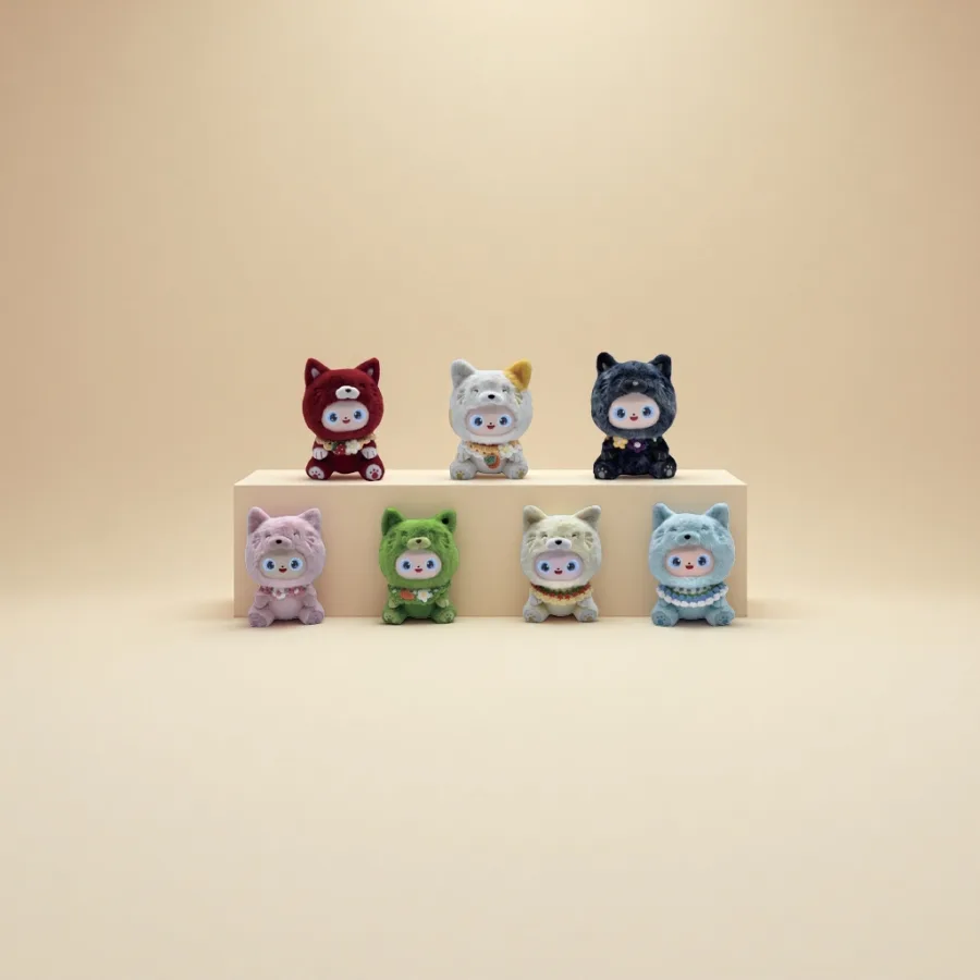 Мягкая игрушка «Котёнок» в комбинезоне оптом из Китая — фотография 2