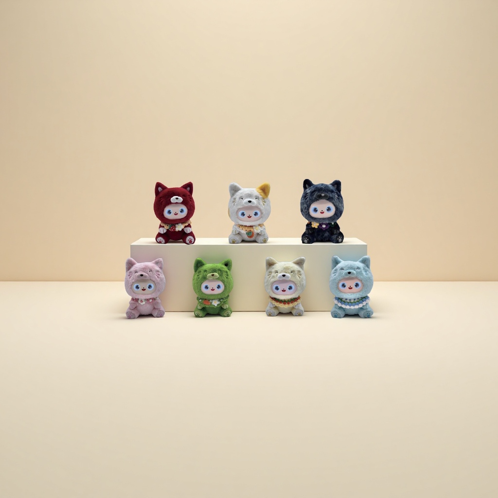 Мягкая игрушка «Котёнок» в комбинезоне оптом из Китая — фотография 3