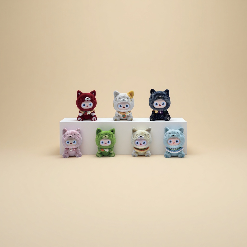 Мягкая игрушка «Котёнок» в комбинезоне оптом из Китая — фотография 5