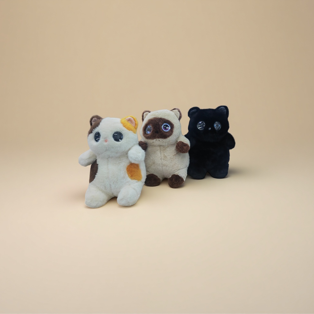 Мягкие игрушки «Котята», набор из трёх оптом из Китая — фотография 3
