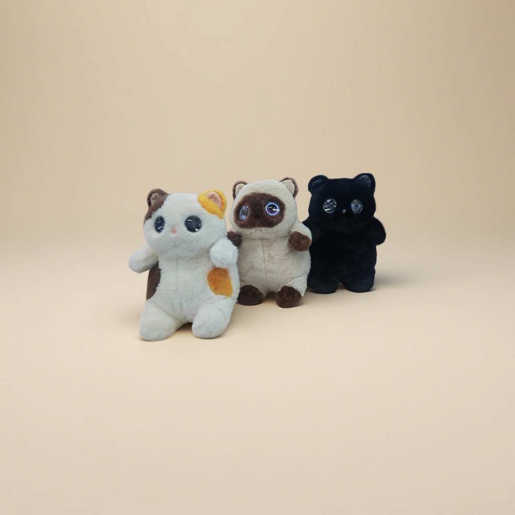 Мягкие игрушки «Котята», набор из трёх оптом из Китая — фотография 4