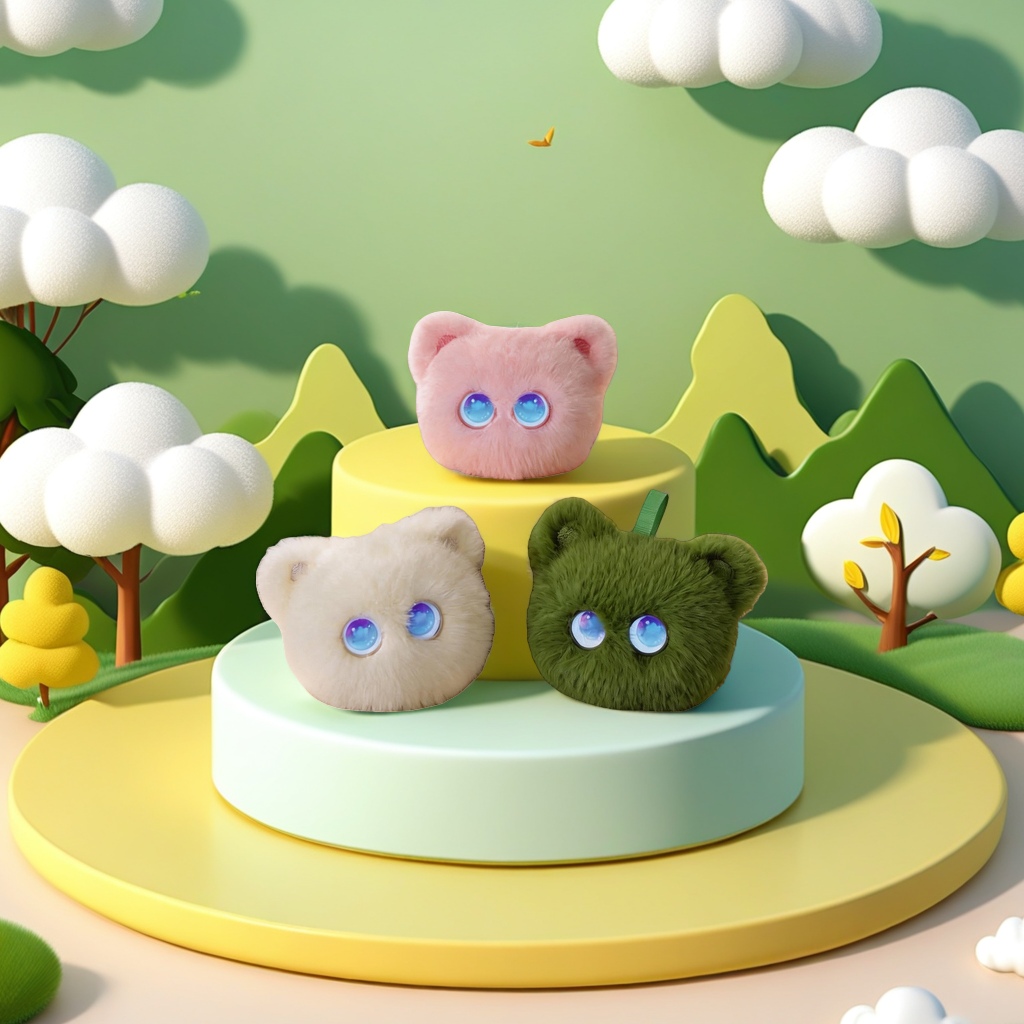 Мягкая игрушка «Котёнок», три расцветки оптом из Китая — фотография 3