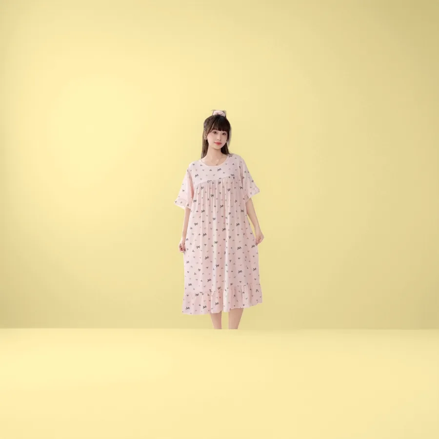 Сорочка домашняя с бантиками оптом из Китая — фотография 2
