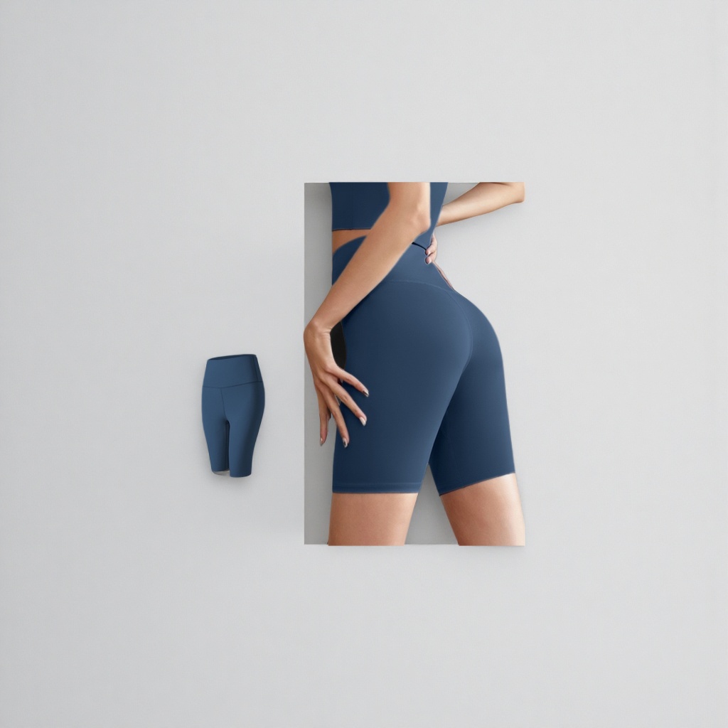 Бриджи спортивные синие унисекс оптом из Китая — фотография 3