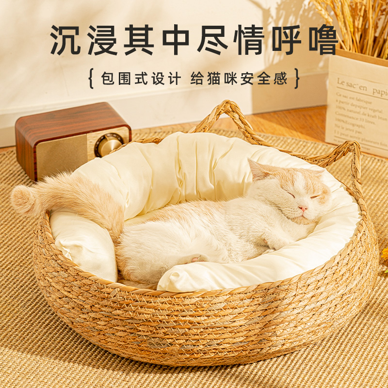 Лежанка плетёная с кошачьими ушками оптом из Китая — фотография 4