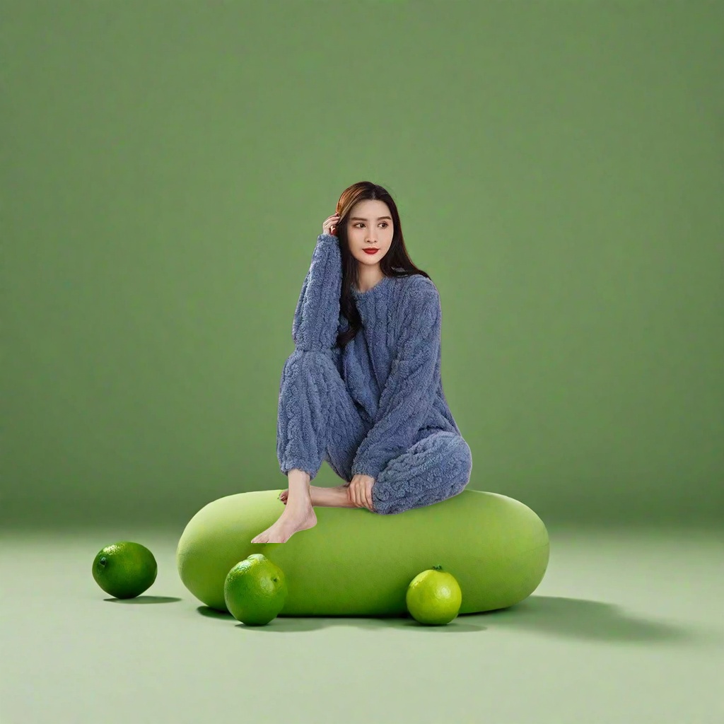 Костюм домашний из кораллового флиса голубой оптом из Китая — фотография 4