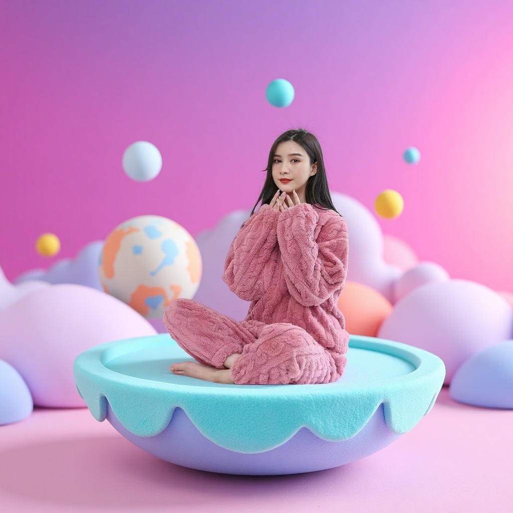 Костюм домашний из кораллового велюра розовый оптом из Китая — фотография 4