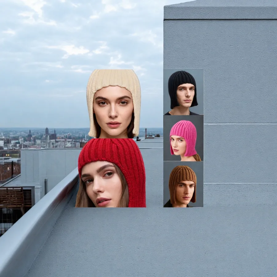 Шапки вязаные в пяти расцветках оптом из Китая — фотография 2
