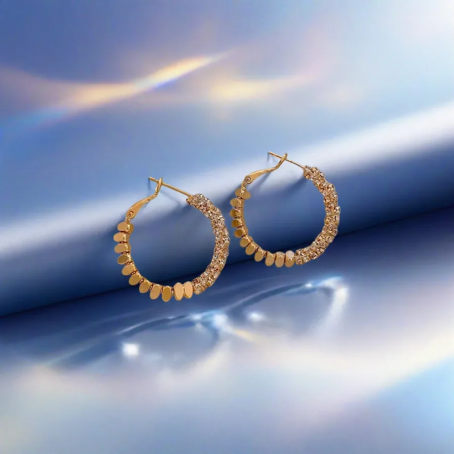 Серьги-кольца золотистые для женщин оптом из Китая — фотография 2