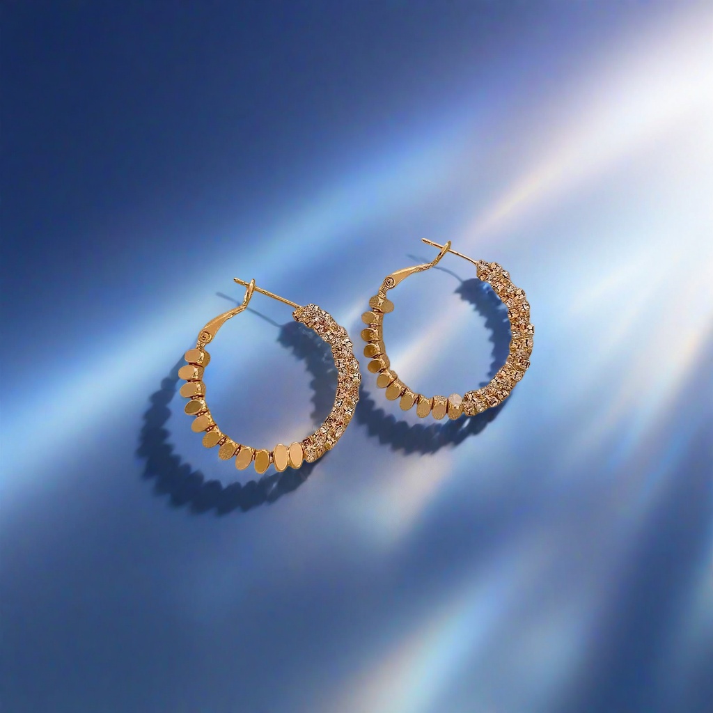 Серьги-кольца золотистые для женщин оптом из Китая — фотография 3