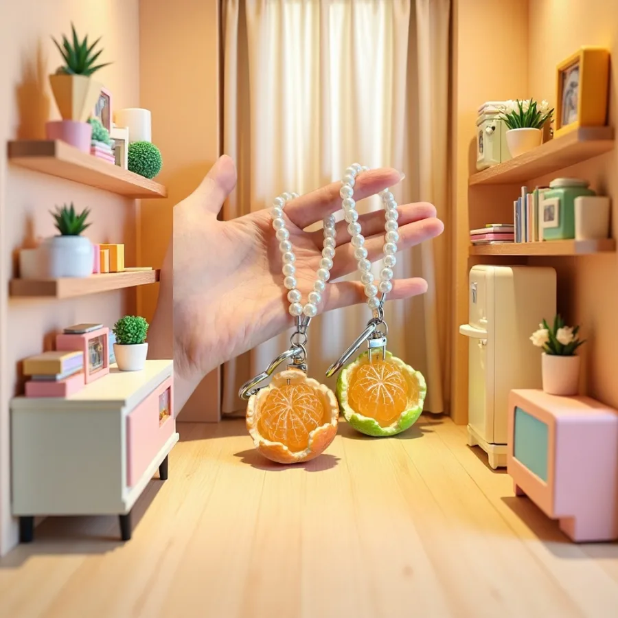 Ожерелье из жемчужных бусин с подвеской-апельсином оптом из Китая — фотография 2