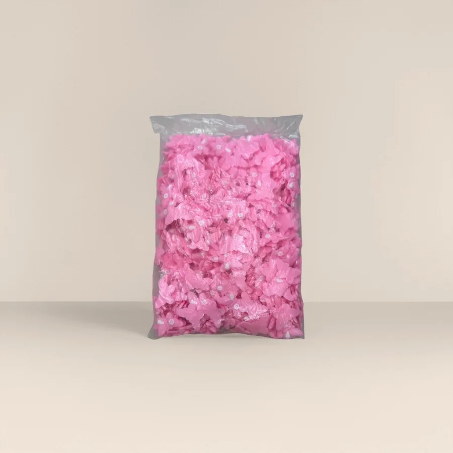 Кабошоны декоративные бабочки из ПВХ розовые оптом из Китая — фотография 2