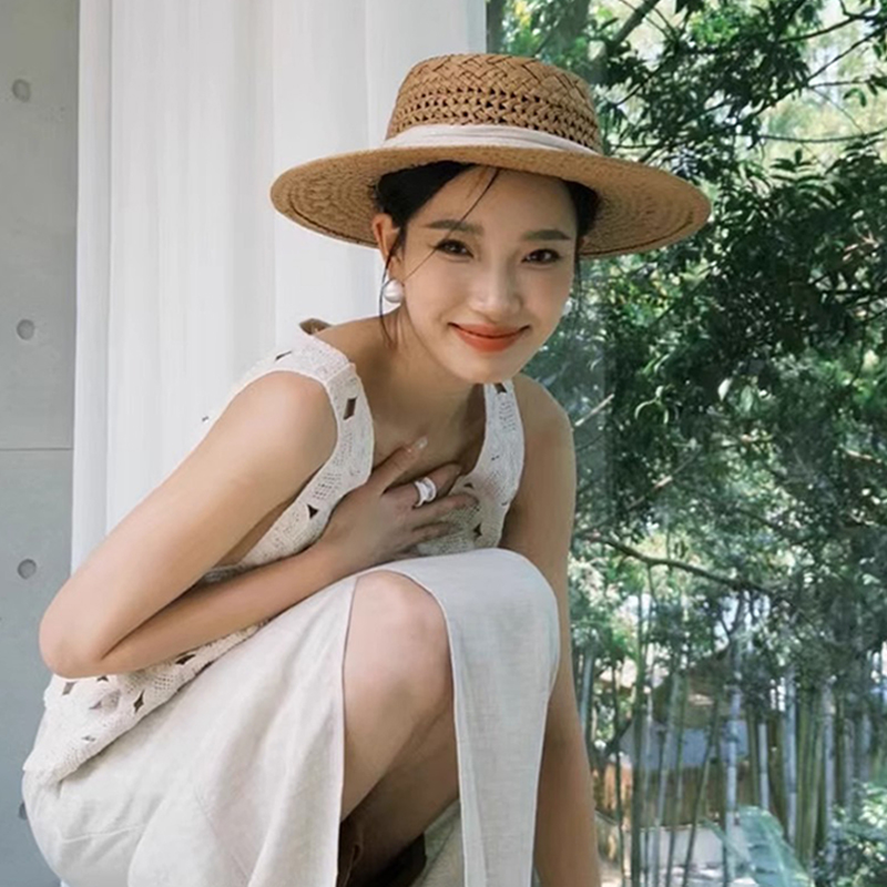 Шляпа-канотье с ажурным плетением оптом из Китая — фотография 3