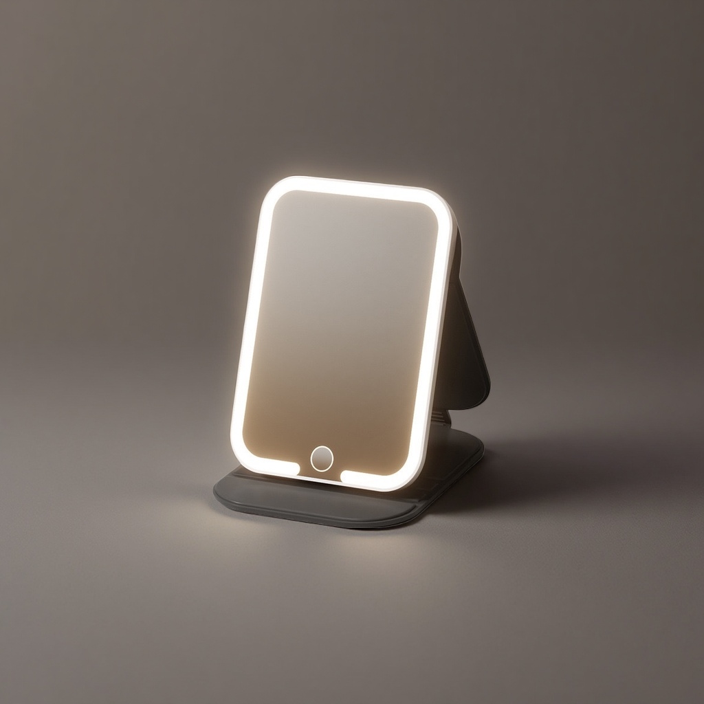 Зеркало настольное с LED-подсветкой в белой рамке оптом из Китая — фотография 4
