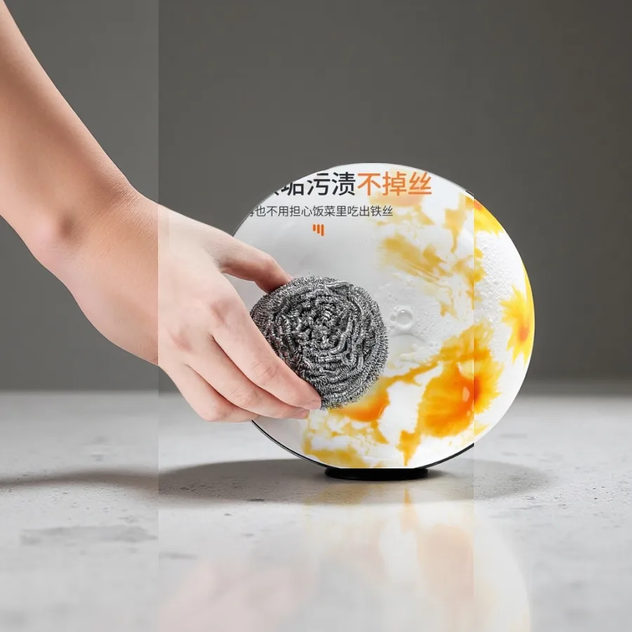 Мочалка металлическая уплотнённая для кухни оптом из Китая — фотография 2