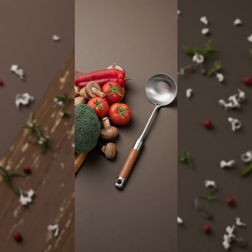 Половник с деревянной ручкой из нержавеющей стали оптом из Китая — фотография 4