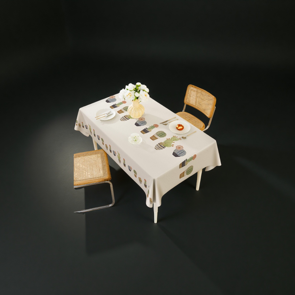 Скатерть с кактусами 140х220 см оптом из Китая — фотография 3