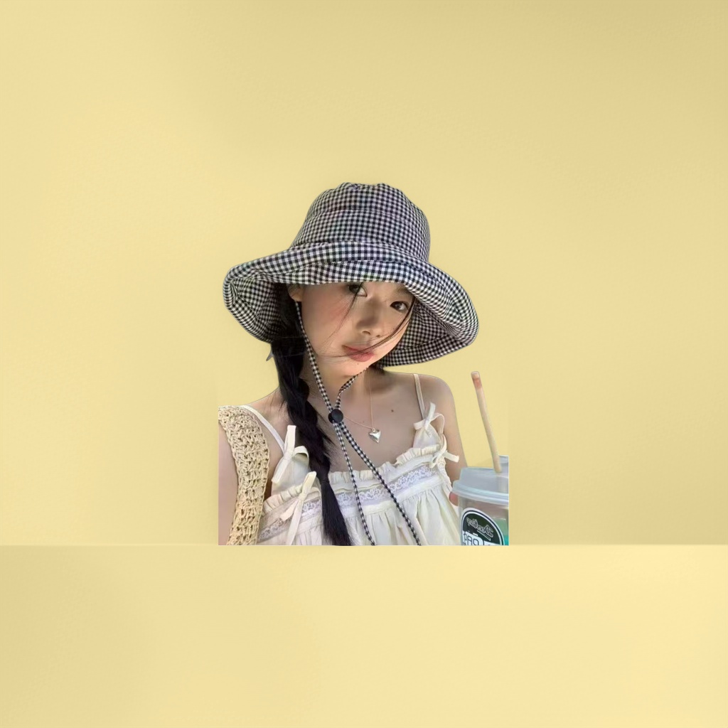 Панама в чёрно-белую клетку оптом из Китая — фотография 3