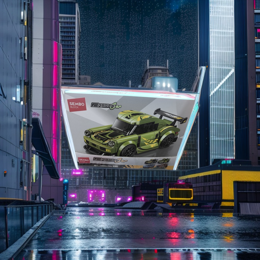 Конструктор гоночный автомобиль зелёный оптом из Китая — фотография 3
