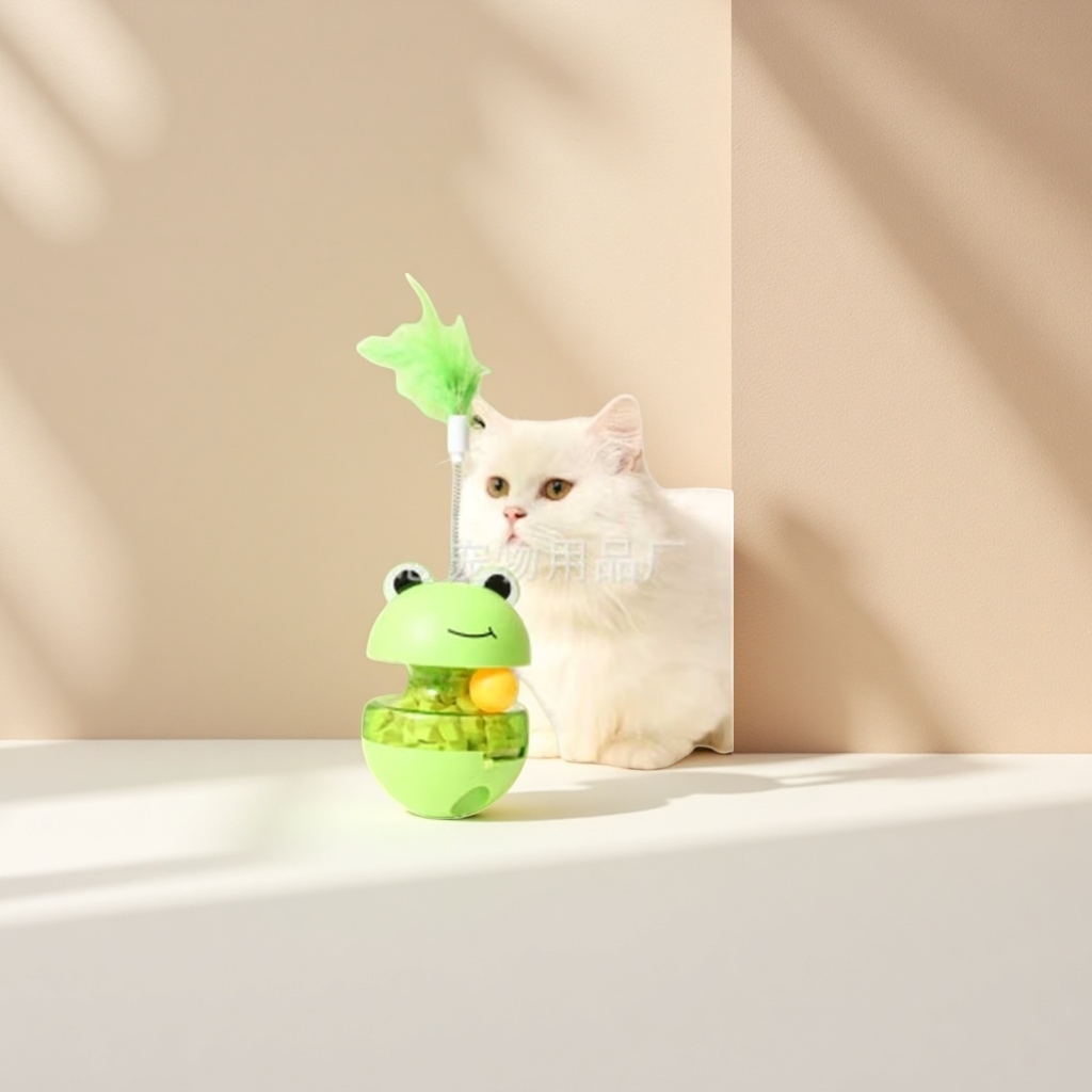 Игрушка-неваляшка для кошек с пером оптом из Китая — фотография 3