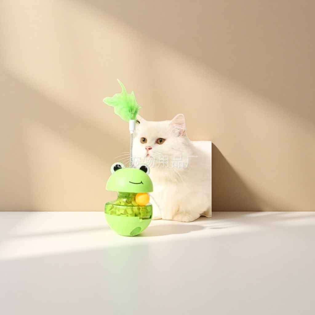 Игрушка-неваляшка для кошек с пером оптом из Китая — фотография 4