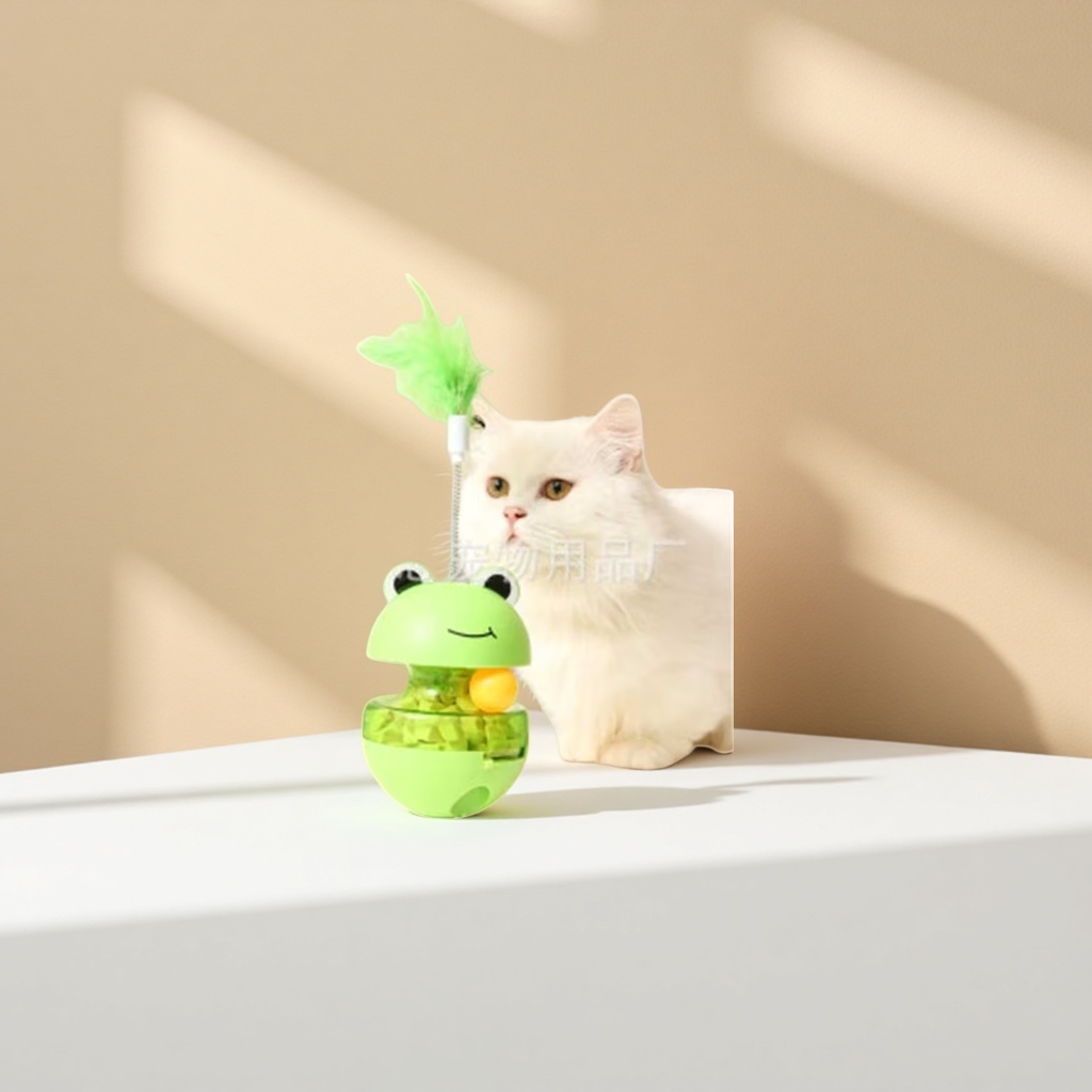 Игрушка-неваляшка для кошек с пером оптом из Китая — фотография 5