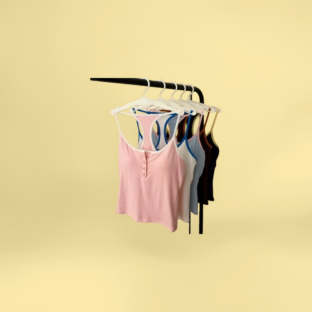 Топ женский хлопковый на бретелях розовый оптом из Китая — фотография 3
