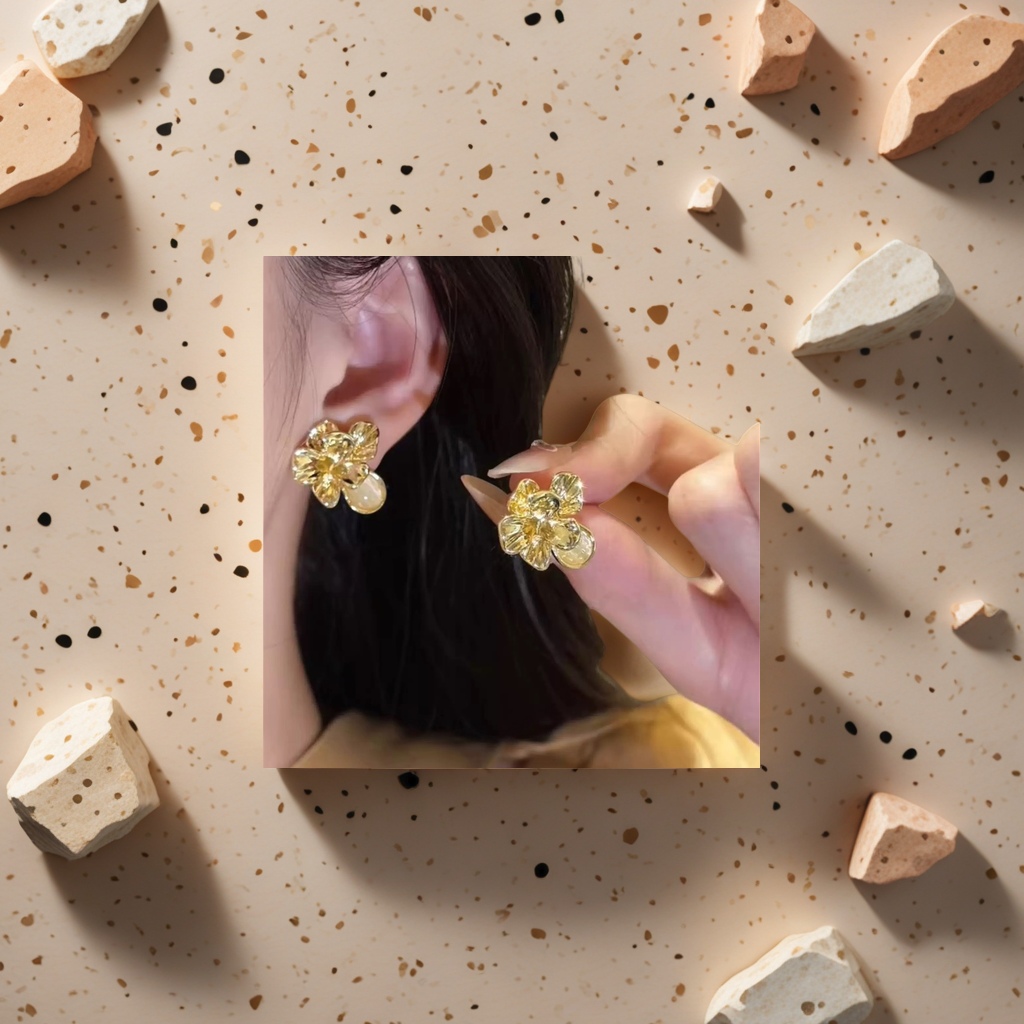 Серьги-гвоздики серебристые капля со звездой оптом из Китая — фотография 5