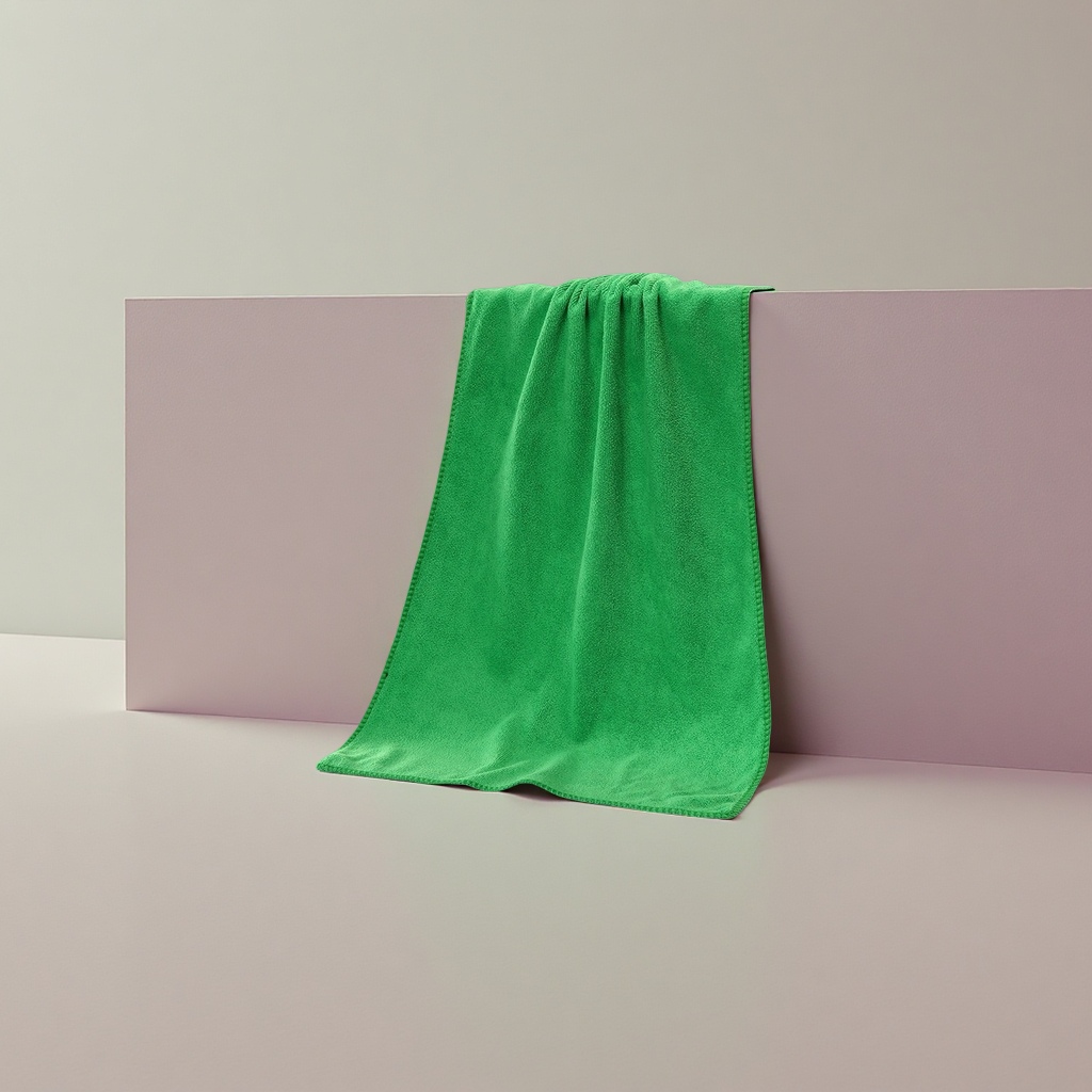 Полотенце хлопковое зелёное утолщённое оптом из Китая — фотография 5