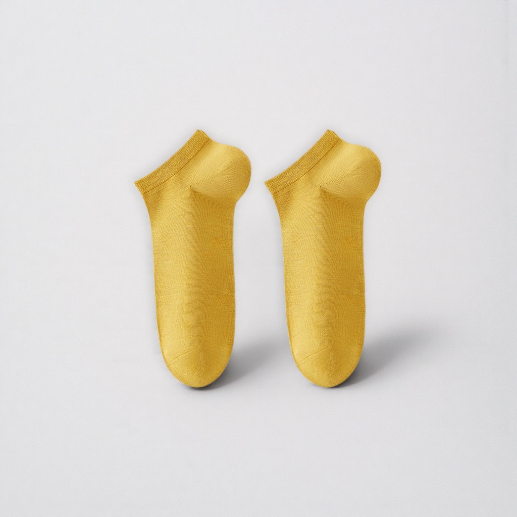 Носки короткие хлопковые жёлтые унисекс оптом из Китая — фотография 4