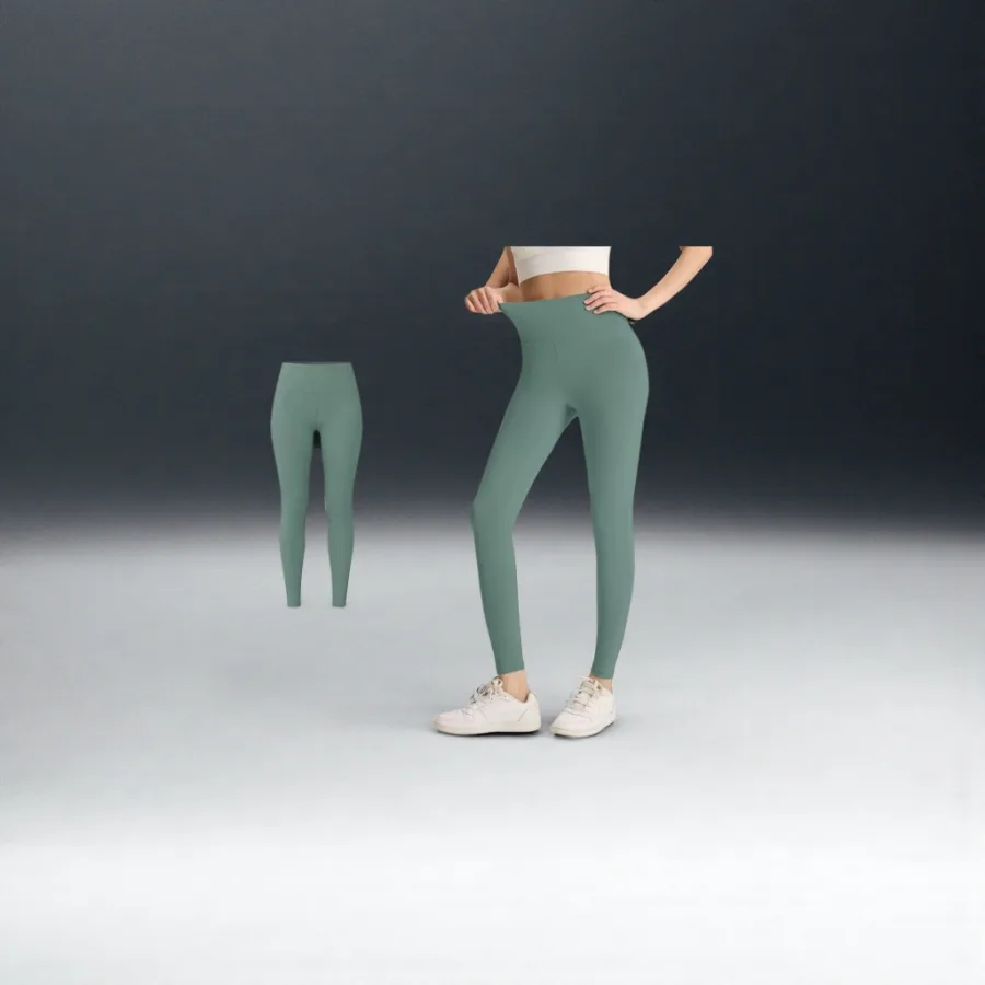 Легинсы для йоги бирюзовые с высокой посадкой оптом из Китая — фотография 2