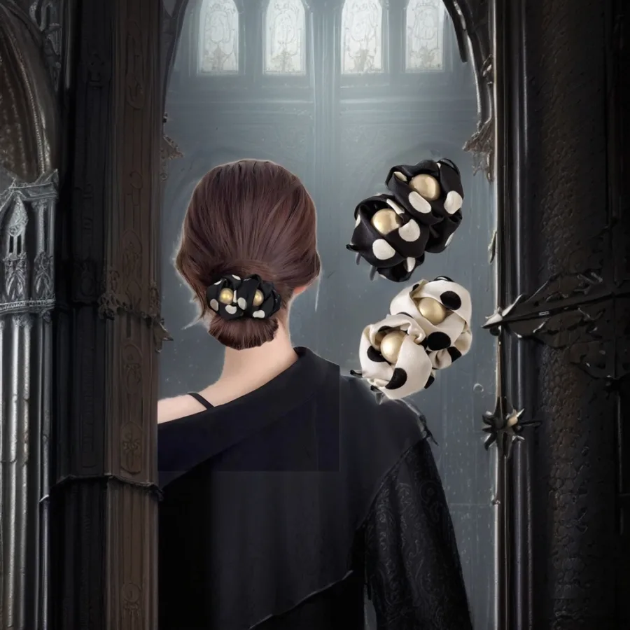 Заколка для пучка в горошек с жемчугом оптом из Китая — фотография 2