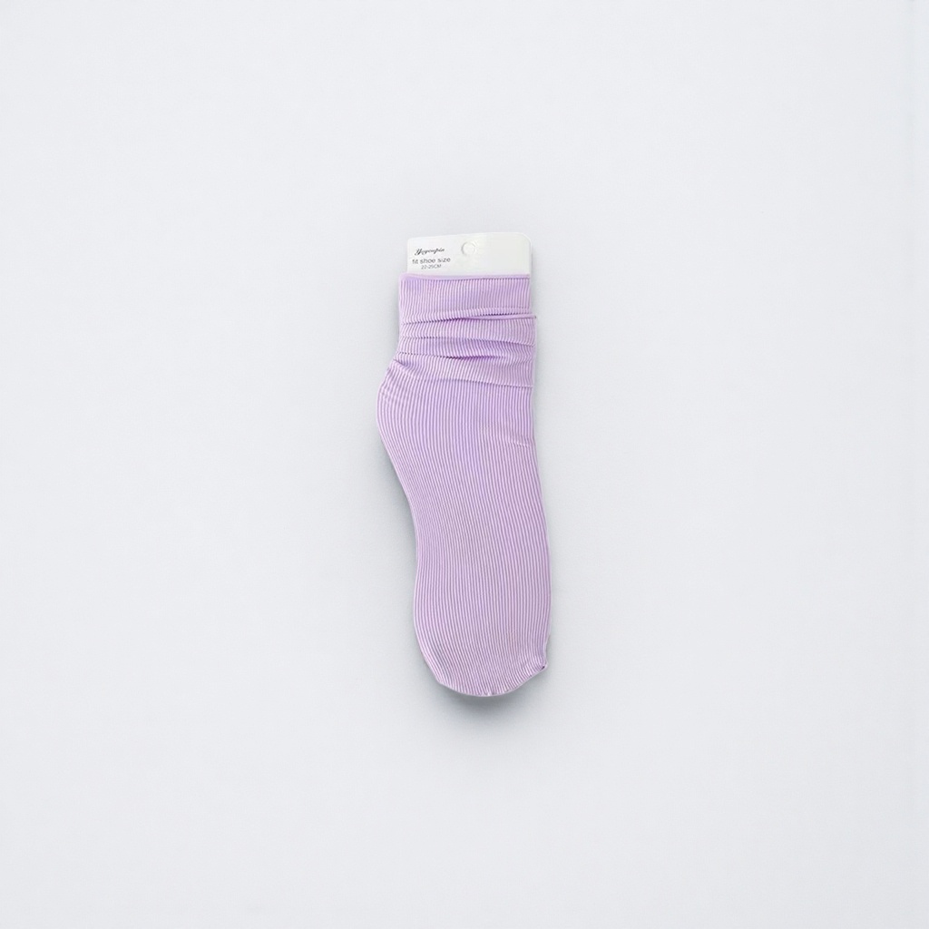 Носки светло-фиолетовые в полоску средней высоты оптом из Китая — фотография 3