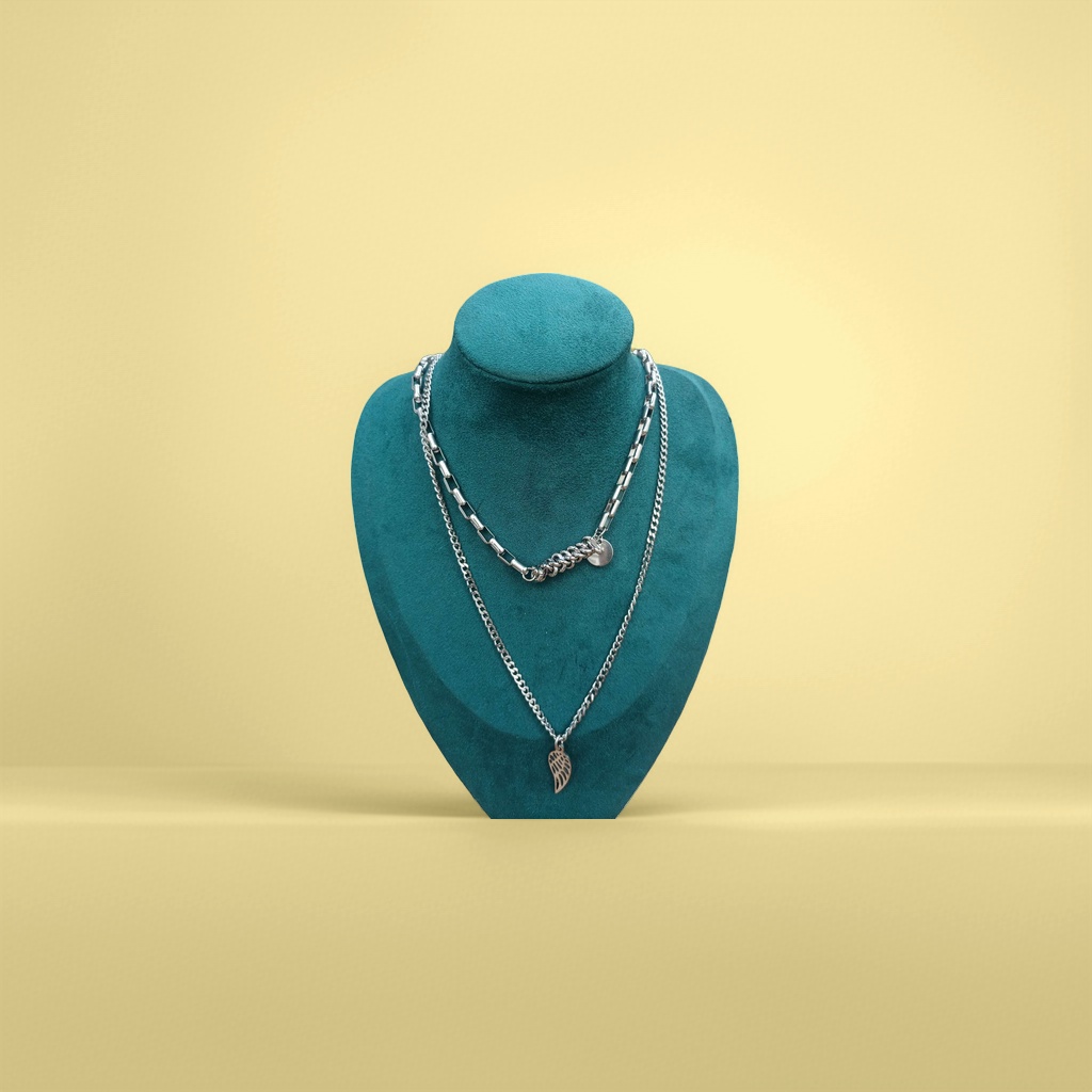 Колье-цепочка серебристое с подставкой оптом из Китая — фотография 3