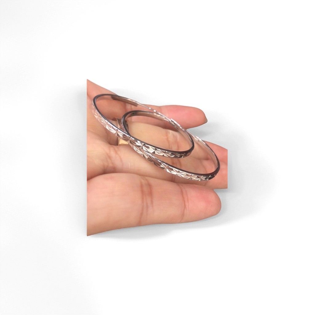 Серьги серебристые с резным узором оптом из Китая — фотография 5