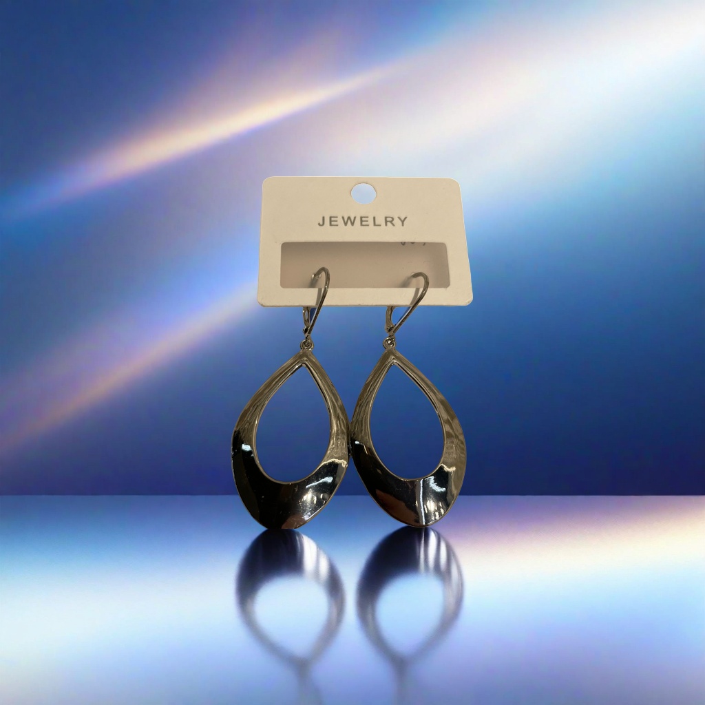 Серьги серебристые каплевидные лаконичные оптом из Китая — фотография 5