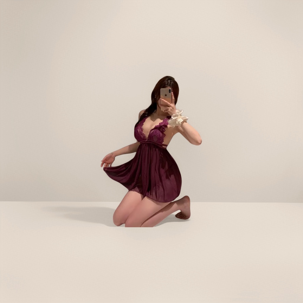 Сорочка ночная бордовая хлопковая на бретелях оптом из Китая — фотография 4