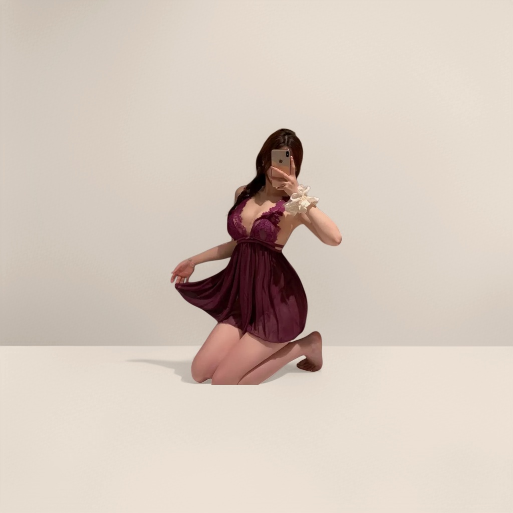 Сорочка ночная бордовая хлопковая на бретелях оптом из Китая — фотография 5