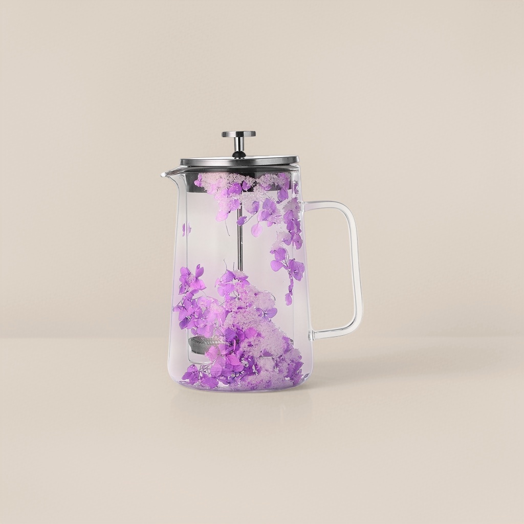Чайник заварочный стеклянный с сухоцветами оптом из Китая — фотография 5