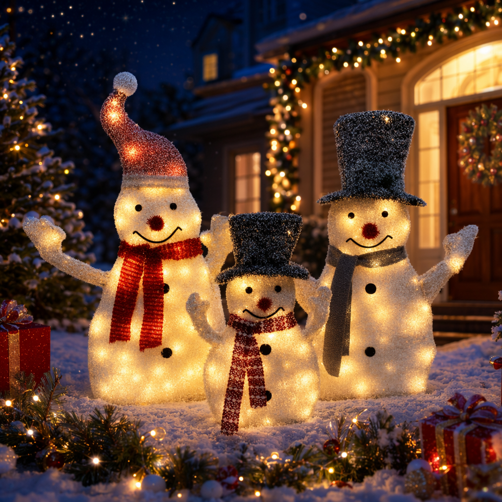 Фигура светящаяся снеговик новогодняя оптом из Китая — фотография 4