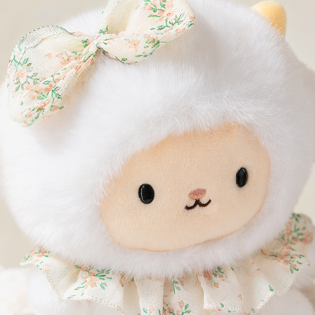 Игрушка мягкая овечка бело-розовая оптом из Китая — фотография 5