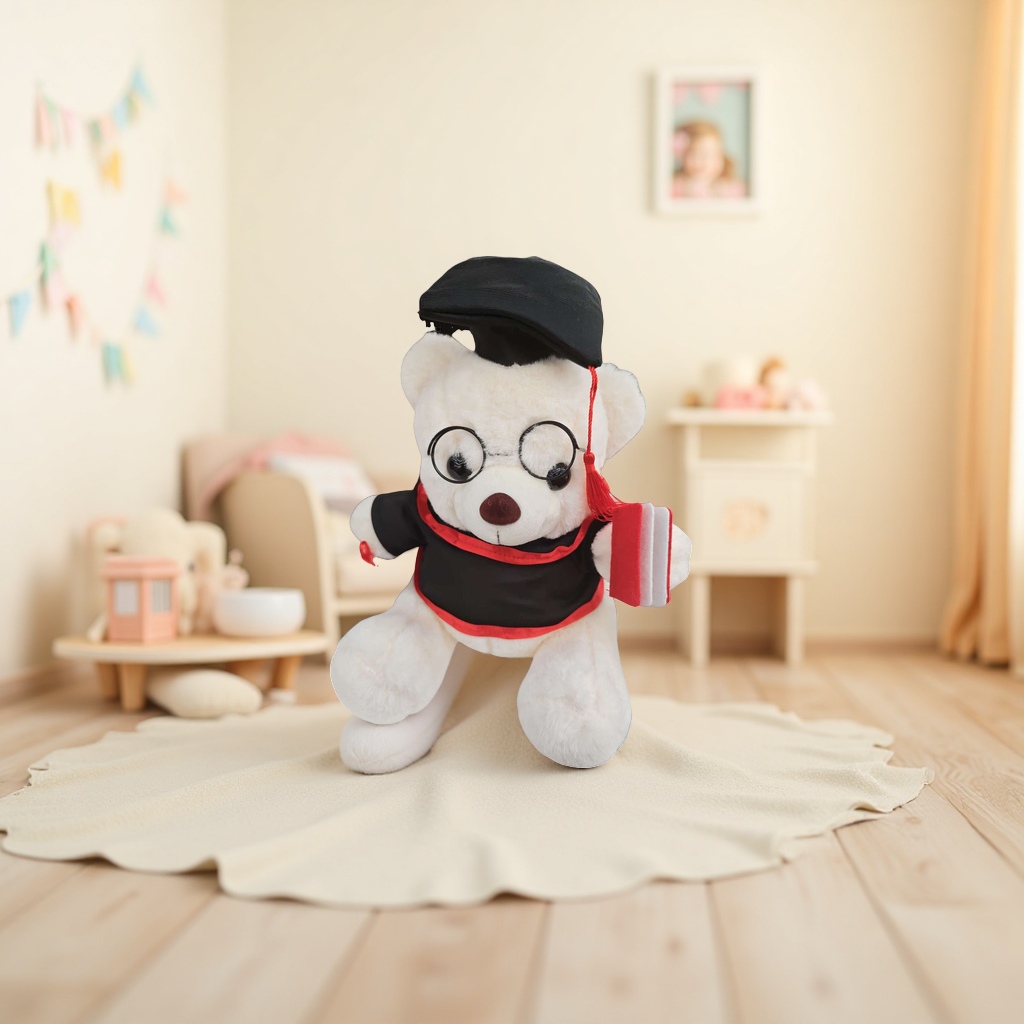 Игрушка мягкая медведь выпускник с книгой оптом из Китая — фотография 4