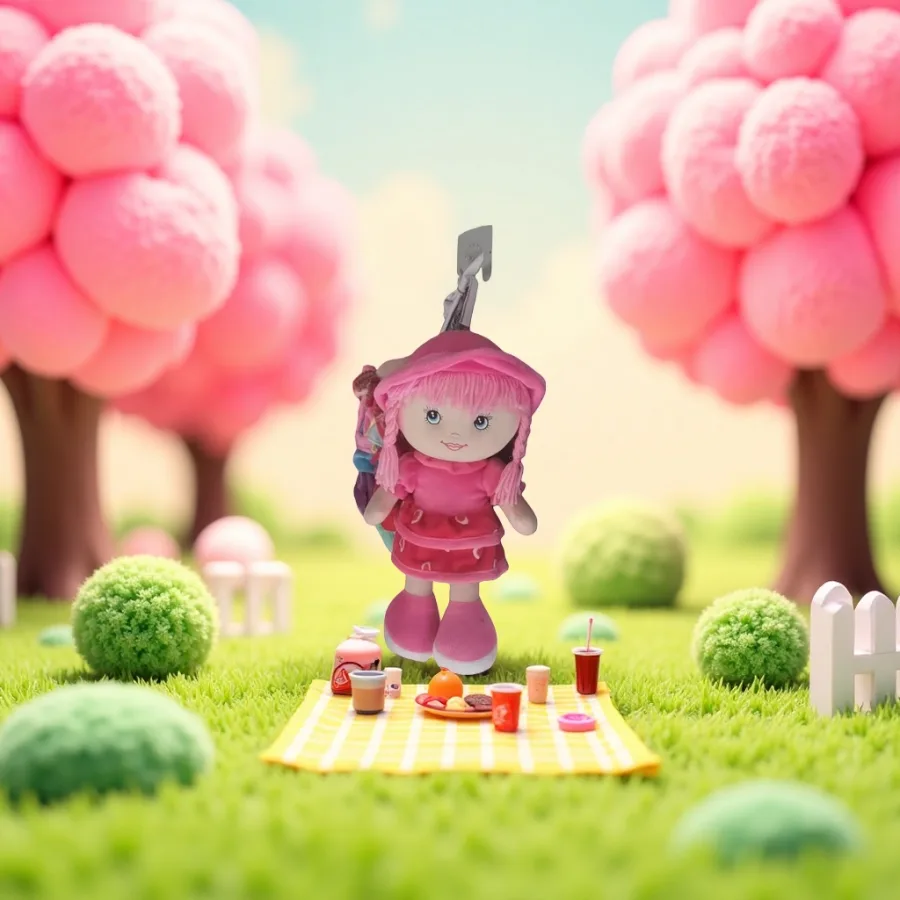 Кукла плюшевая розовая подушка-игрушка оптом из Китая — фотография 2