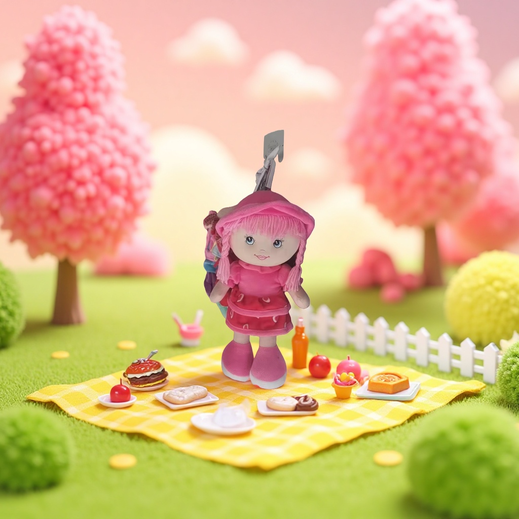 Кукла плюшевая розовая подушка-игрушка оптом из Китая — фотография 3