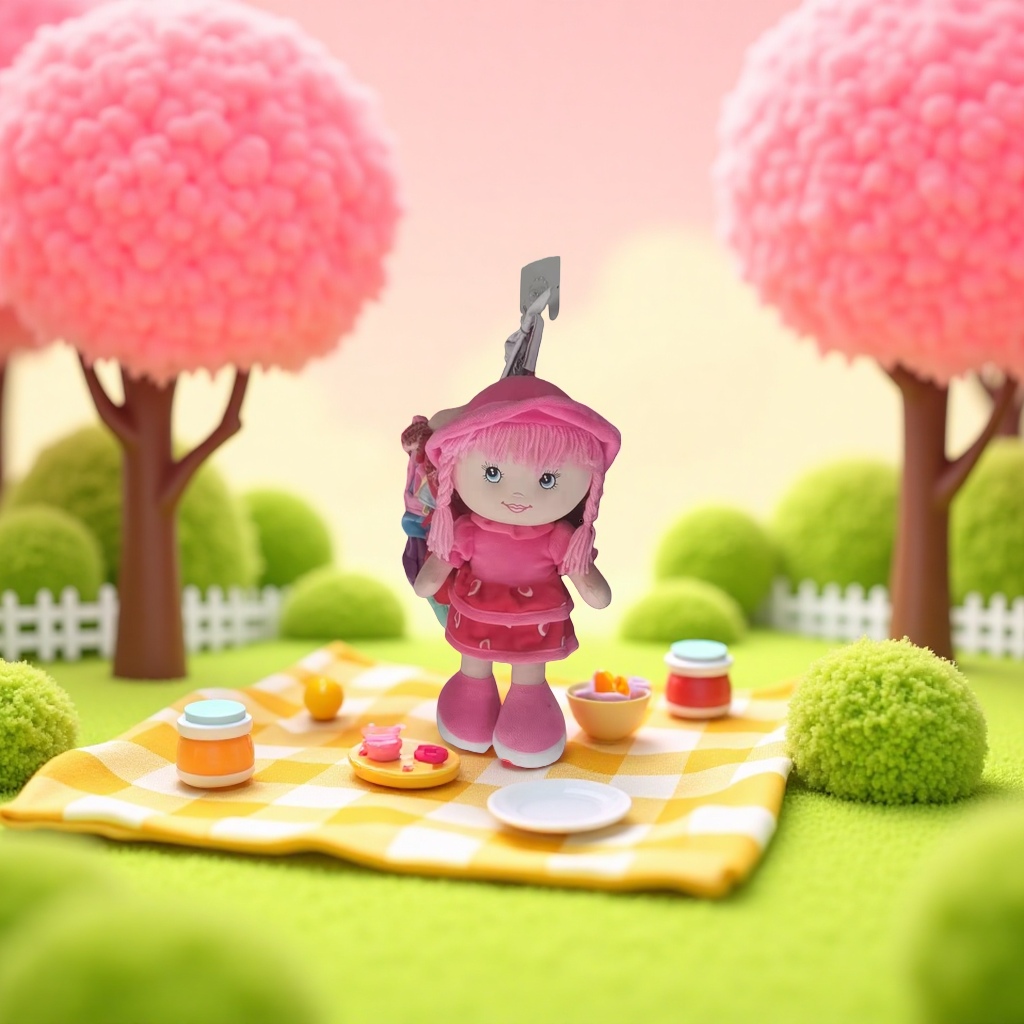 Кукла плюшевая розовая подушка-игрушка оптом из Китая — фотография 4